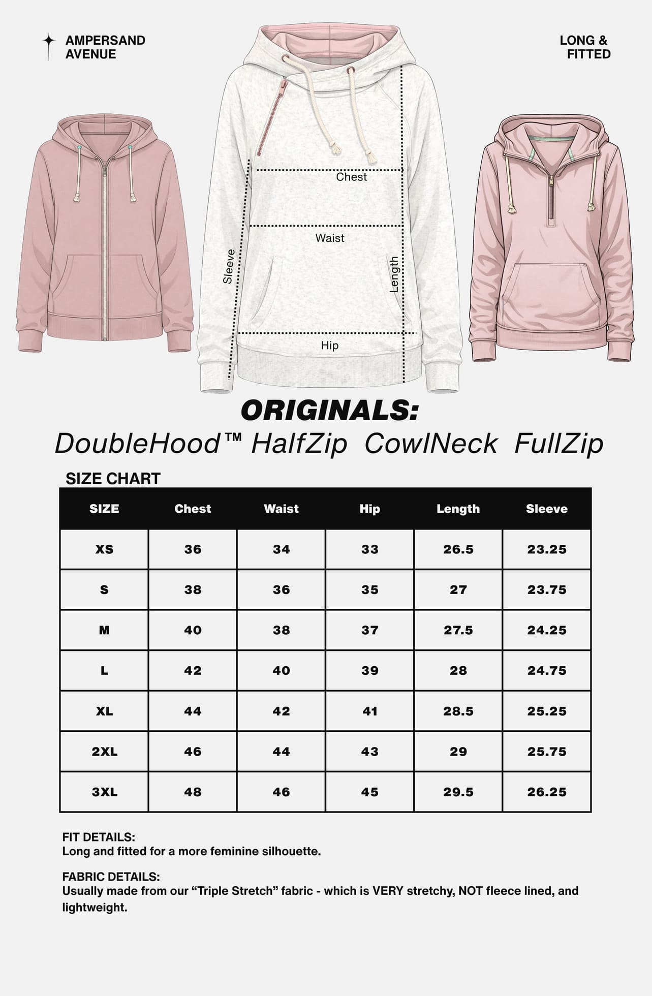 & Ave- FullZip Sweatshirt- BRB, Daydreaming