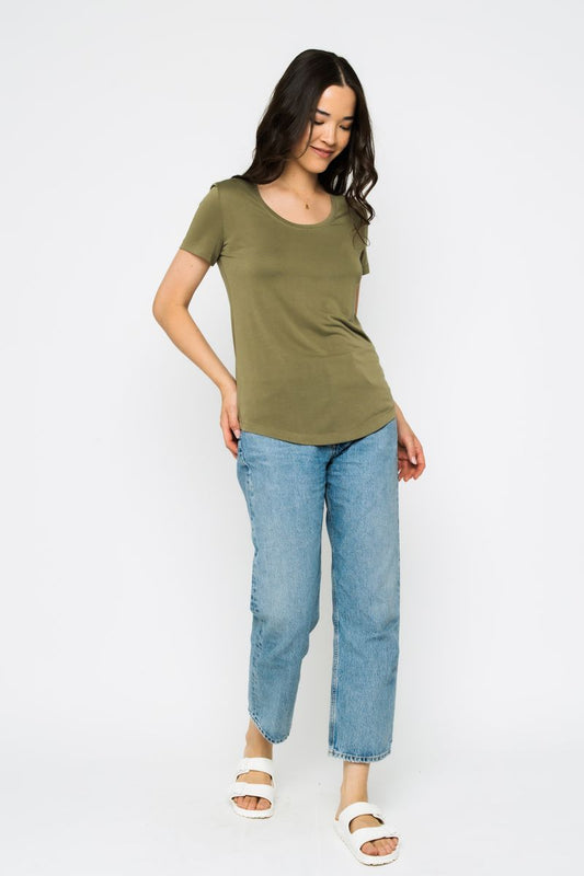 Orb- Gemma Scoop Tee- Summer Olive-S & 2XL left- FINAL SALE