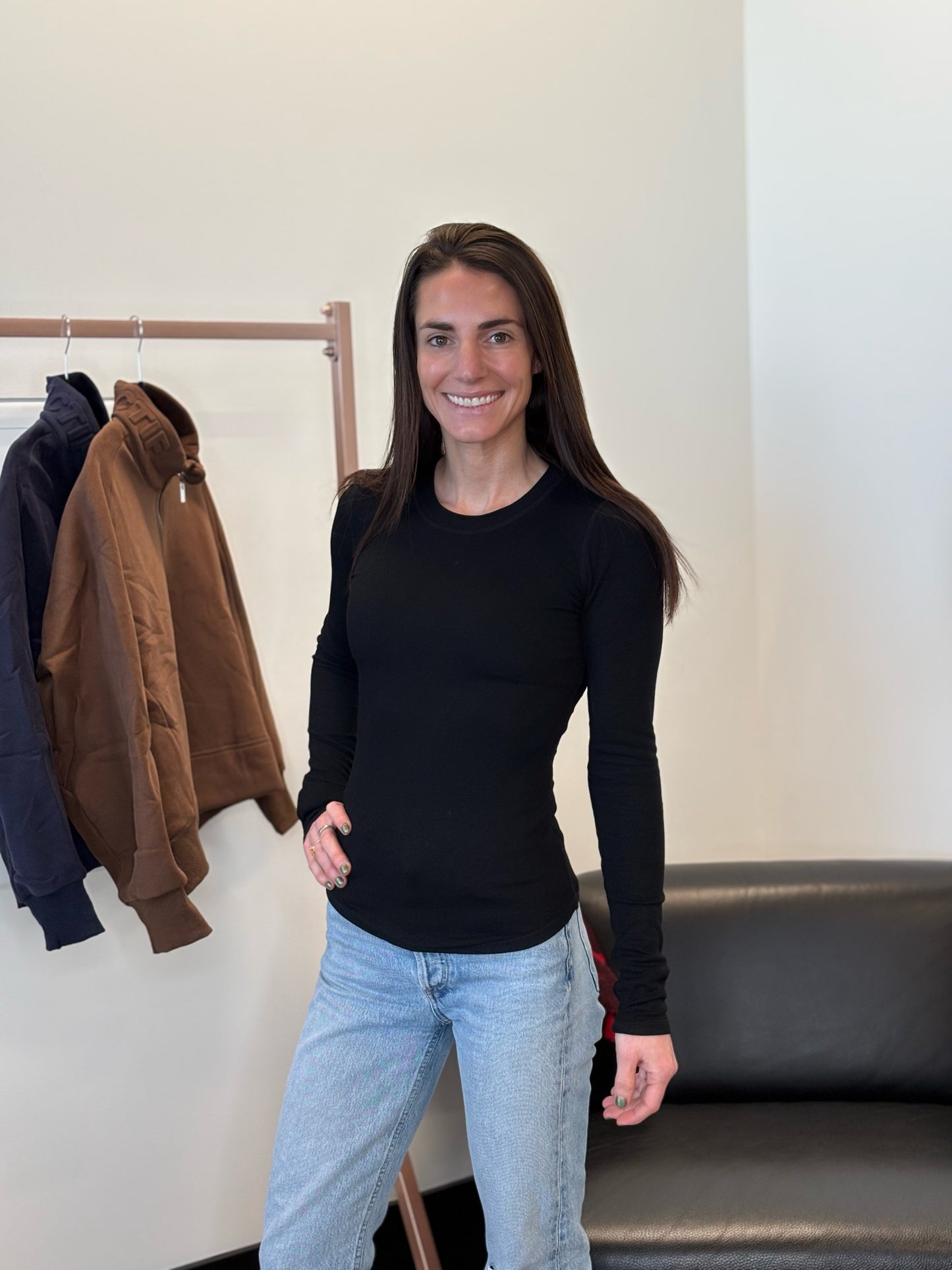 Après Actif- Ribbed Long Sleeve- Black