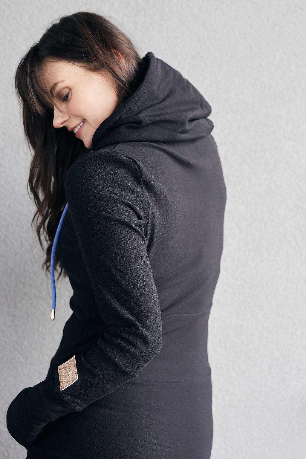 Pink Cement- Hoody- Black with Blue