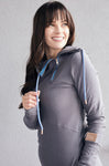 Pink Cement- 1/4 Zip- Grey with Blue