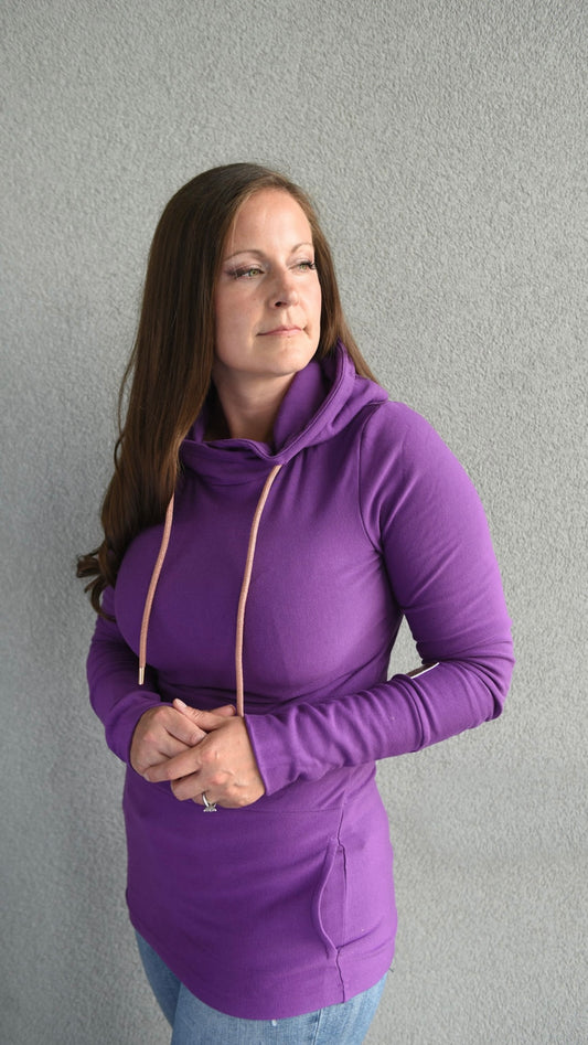 Pink Cement- Hoody- Deep Purple with Rose Gold-FINAL SALE