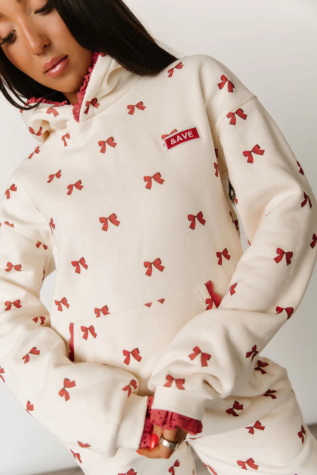 & Ave- Comfort Zone Hoody- Bundled in Bows-3XL left