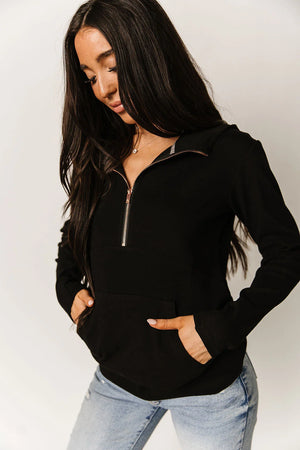 & Ave- HalfZip Sweatshirt- Midnight Rose-XL left