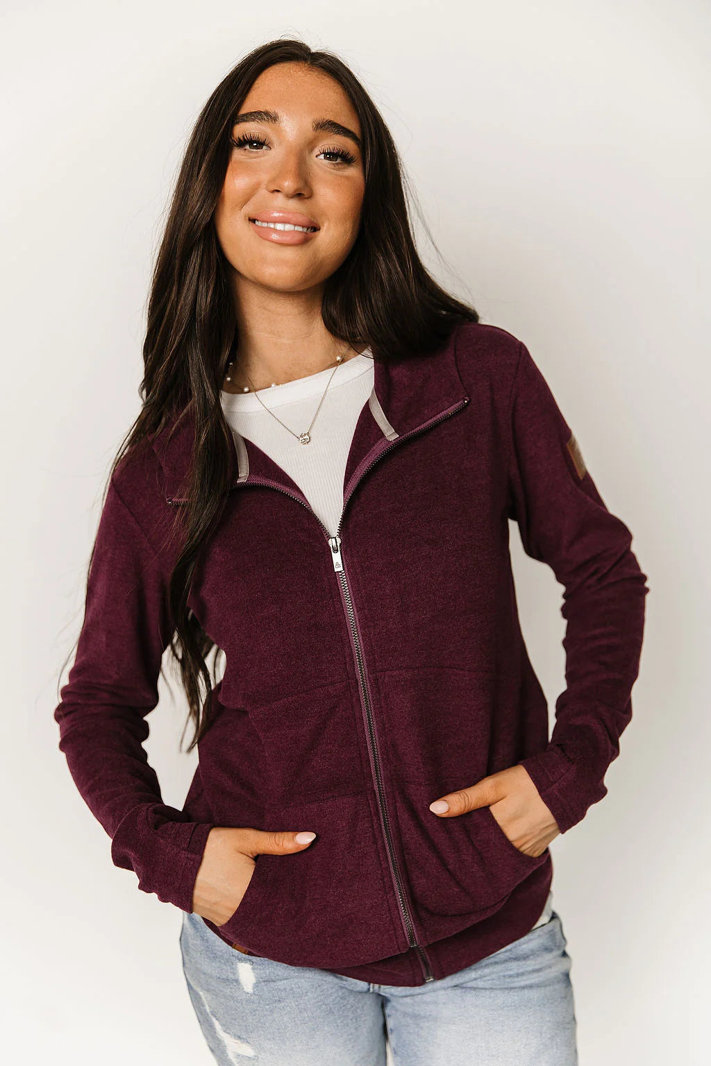 & Ave- FullZip Sweatshirt- Performance Fleece- Velvet Plum