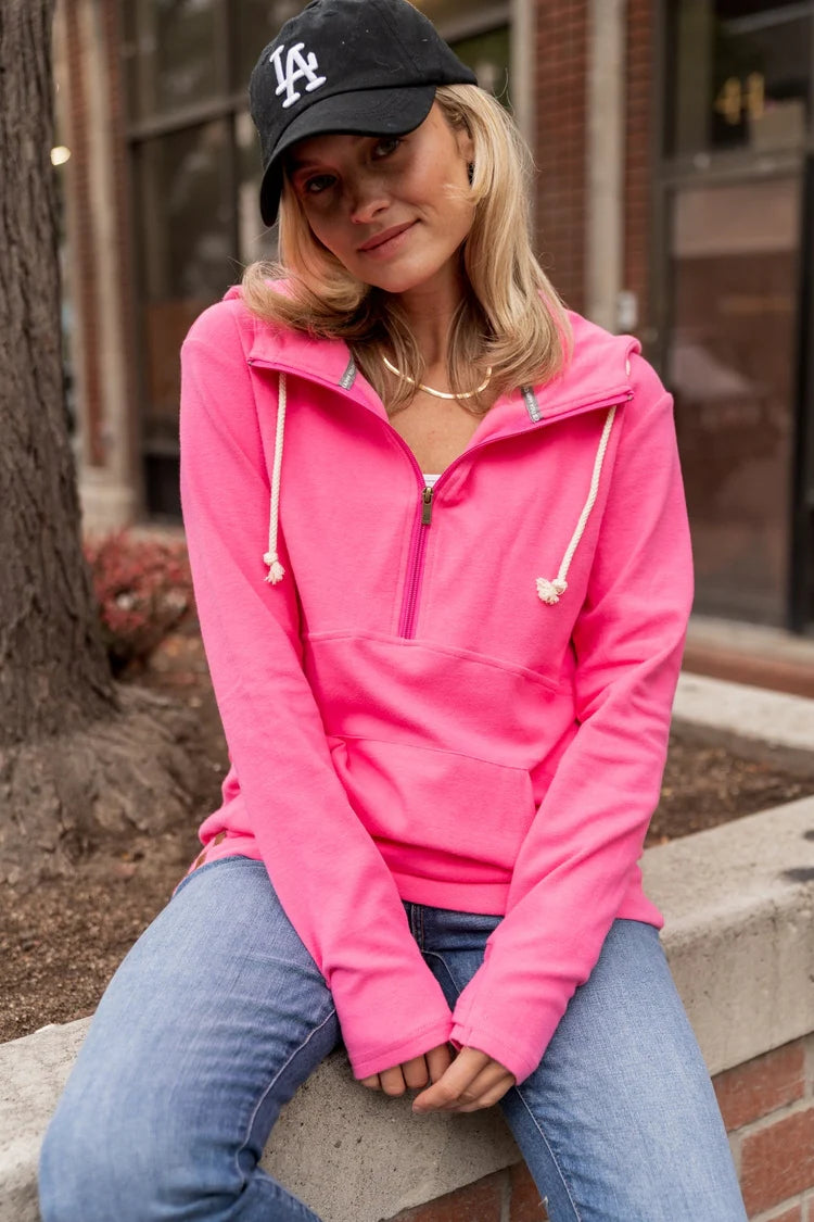 & Ave- HalfZip Sweatshirt- Lotus