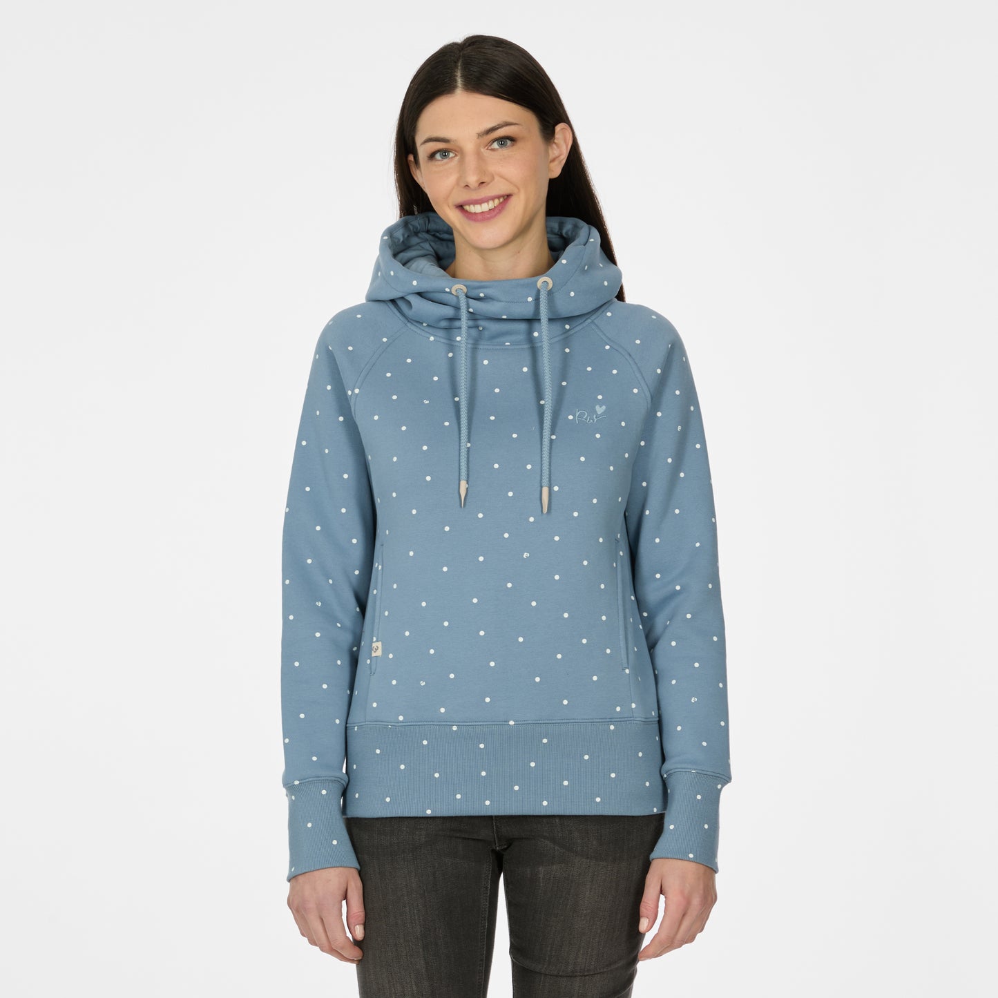 Ragwear- Elnoa Hoody- Dusty Blue Dots