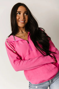 & Ave- HalfZip Sweatshirt- Lotus