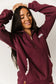 & Ave- Comfort Zone Halfzip- Maroon Lace