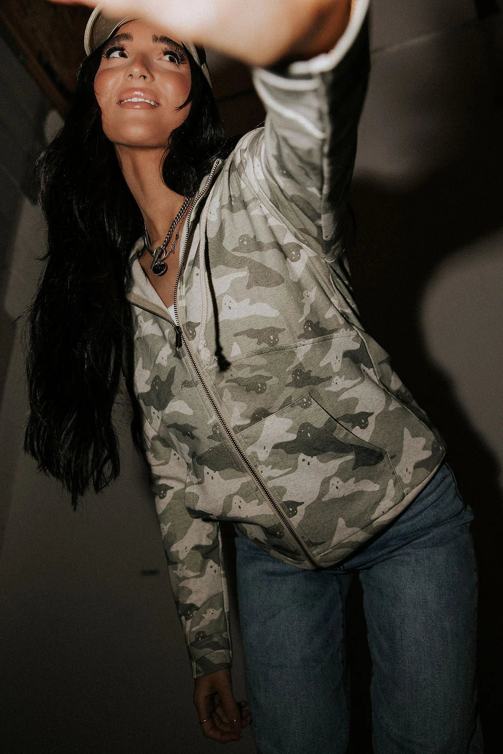 & Ave- FullZip Sweatshirt- Peek-A-Boo Camo