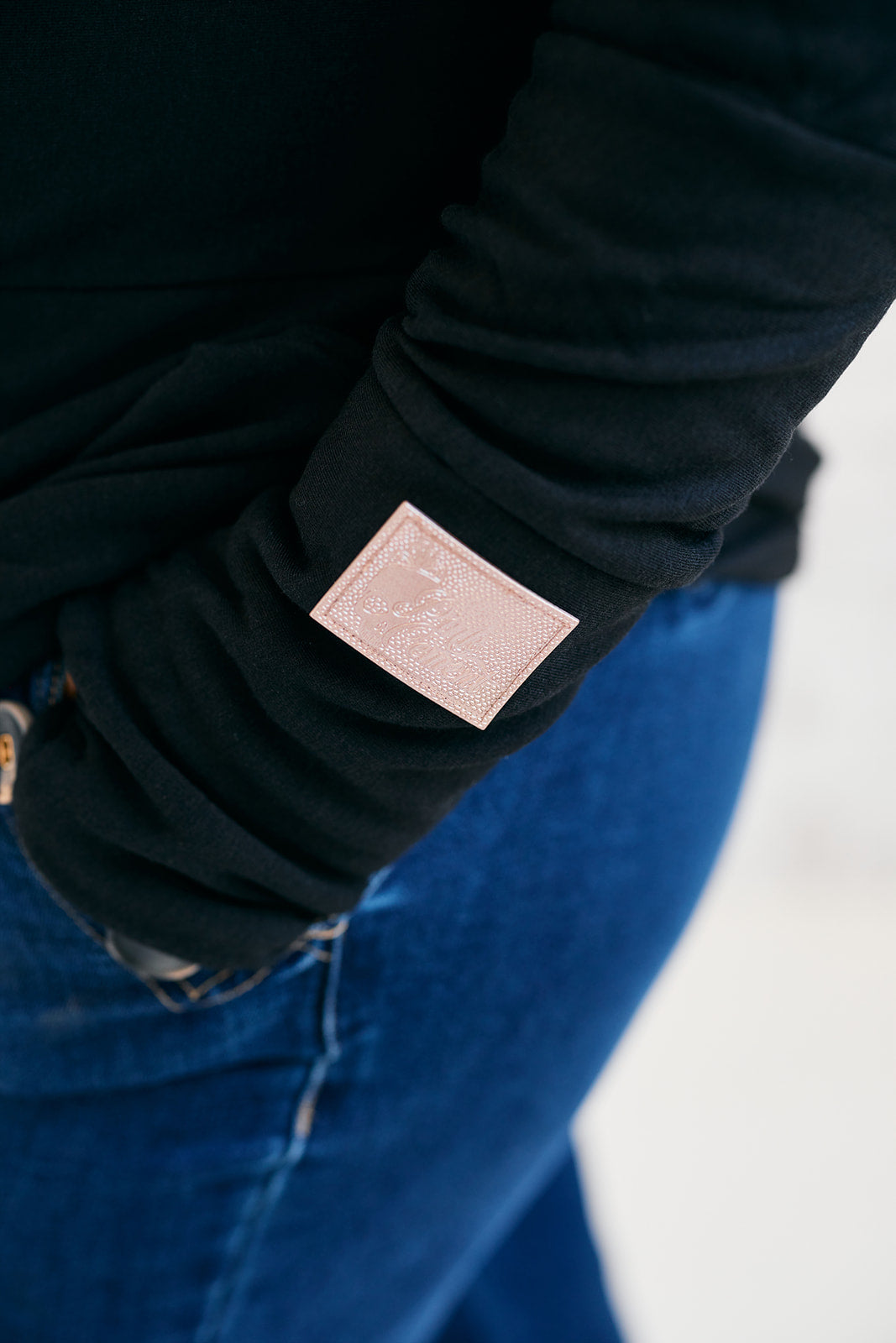 Pink Cement- Full Zip- Black with Rose Gold
