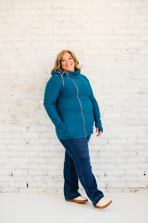 Pink Cement- Full Zip- Moroccan Blue with Rose Gold