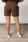 & Ave- Comfort Zone Shorts- Sweetly Stitched Coffee