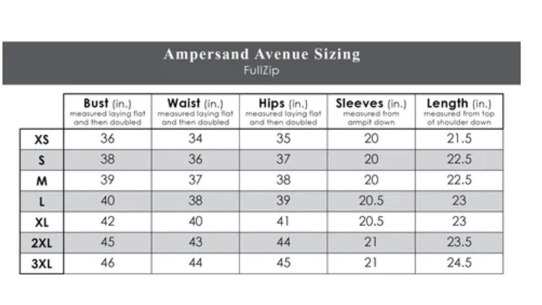 & Ave- FullZip Sweatshirt- Blue Ribbon Blooms