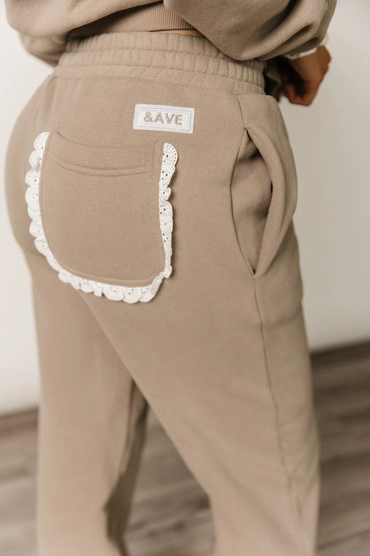 & Ave- Comfort Zone Joggers- Mocha Lace