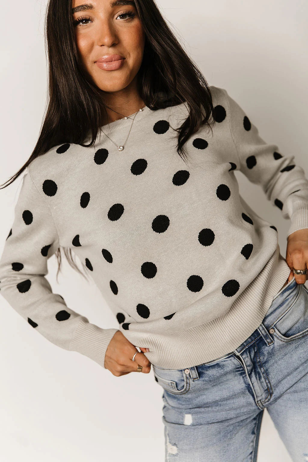 & Ave- Dotted Darling Sweater-2XL & 3XL left