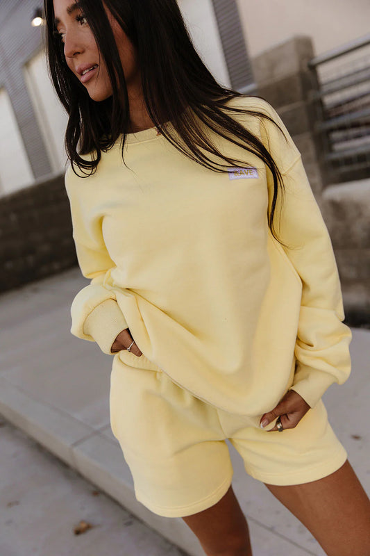 & Ave- Comfort Zone Pullover- Butter Yellow