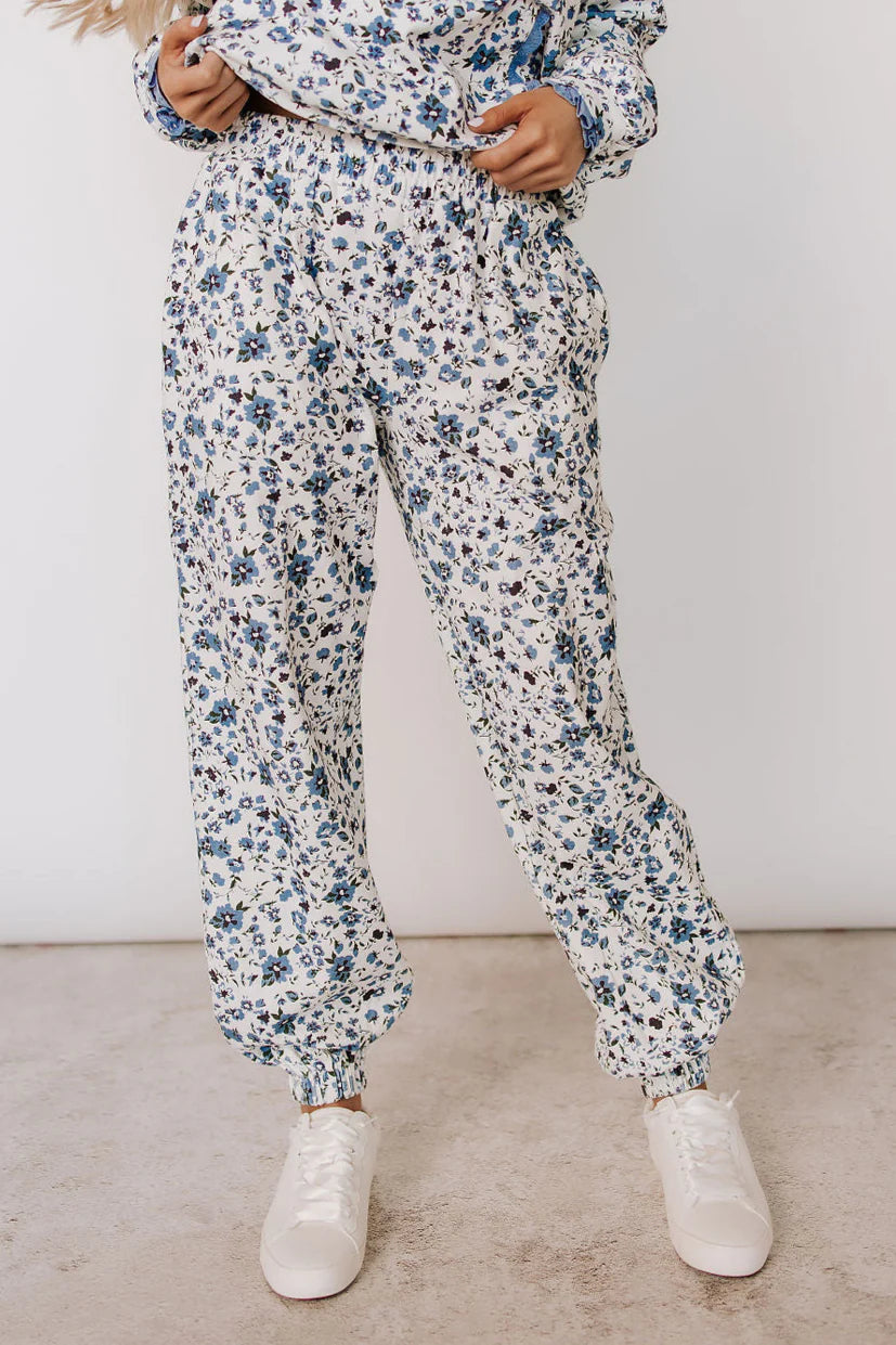 & Ave- Lace Pocket Joggers- Blooming Blue