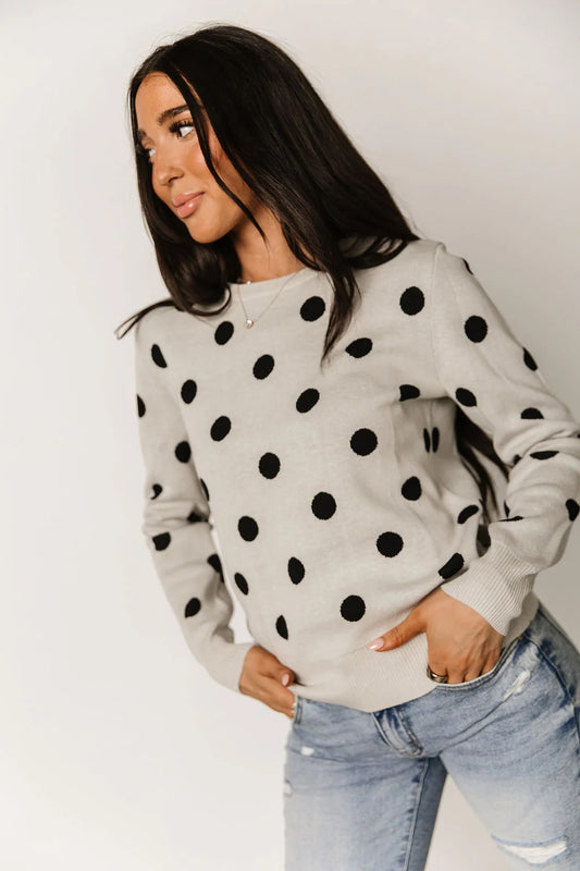 & Ave- Dotted Darling Sweater-2XL & 3XL left