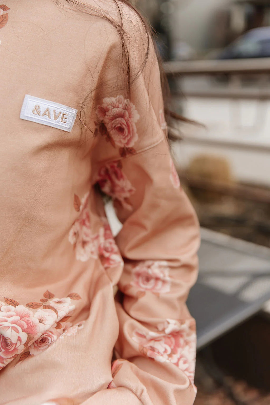 & Ave- University SideSlit Pull Over- Peachy Petals