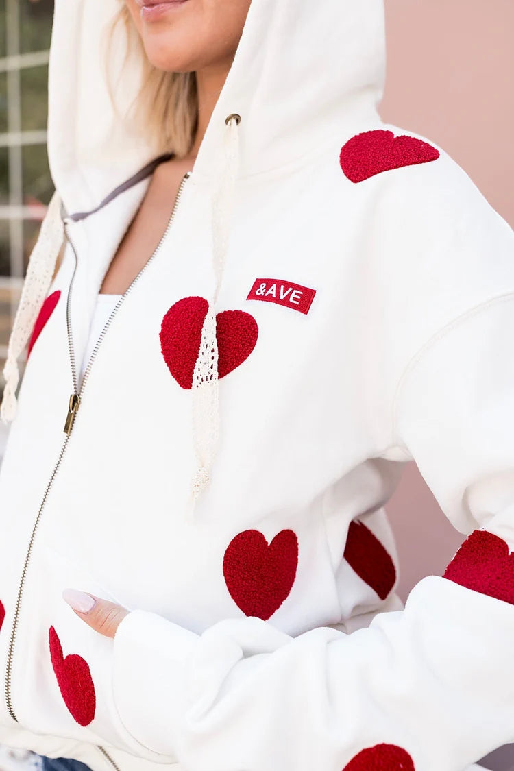 & Ave- Comfort Zone Fullzip Hoody- Pulling Heart Strings