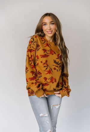 & Ave- University Pull Over- Fall Bouquet-XL left