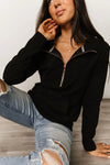 & Ave- HalfZip Sweatshirt- Midnight Rose-XL left