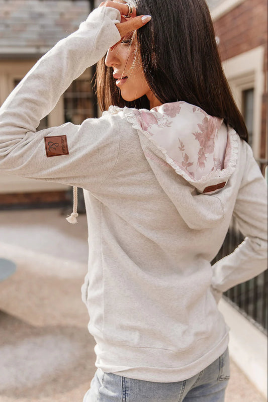 & Ave- FullZip Sweatshirt- Blossom Bliss