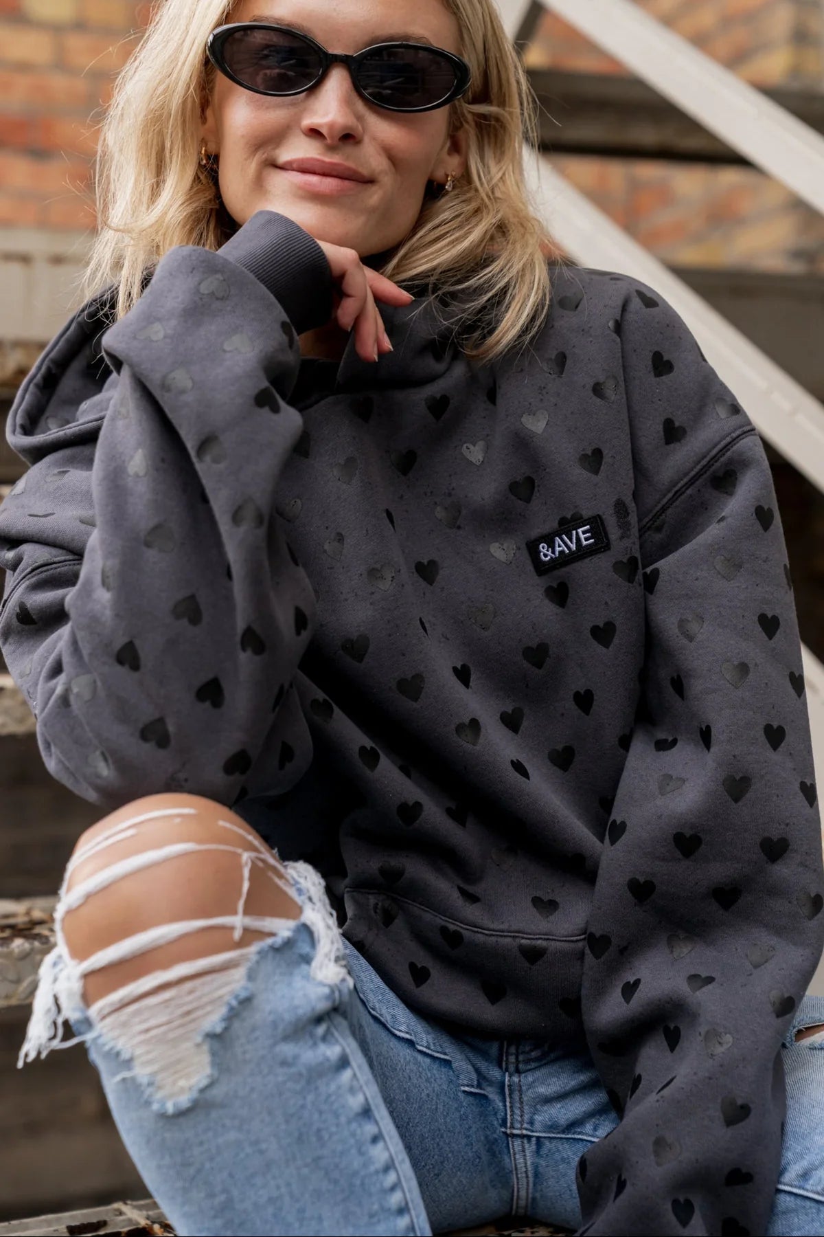 & Ave- Comfort Zone Hoody- Heart to Heart