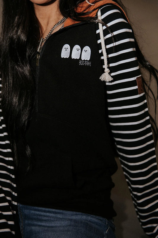 & Ave- HalfZip Sweatshirt- Boo-Yah