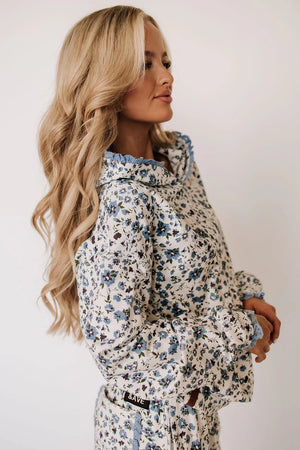 & Ave- University Hoody- Blooming in Blue