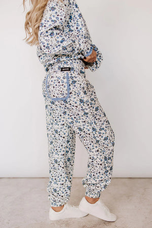 & Ave- Lace Pocket Joggers- Blooming Blue