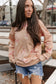 & Ave- University SideSlit Pull Over- Peachy Petals