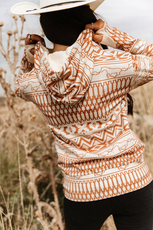 & Ave- HalfZip Sweatshirt- Bronco Babe