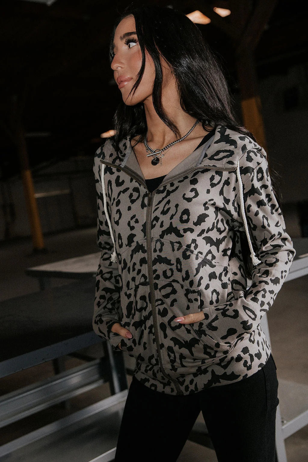 & Ave- FullZip Sweatshirt- Feline Batty