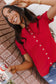& Ave- Button Front Lulu Tee- Cherry Red