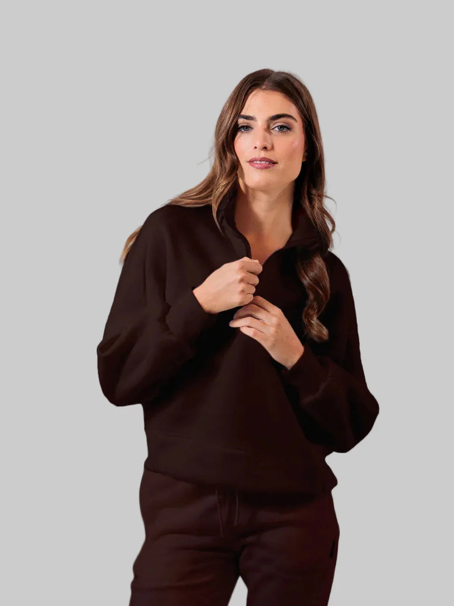 Après Actif- 1/4 Zip Pullover- Espresso