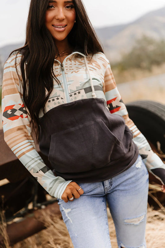 & Ave- HalfZip Sweatshirt- Wrangle It