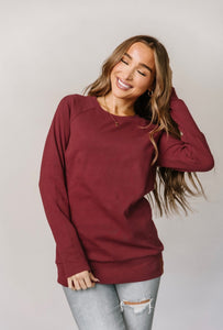 & Ave- Classic Pull Over- Cranberry