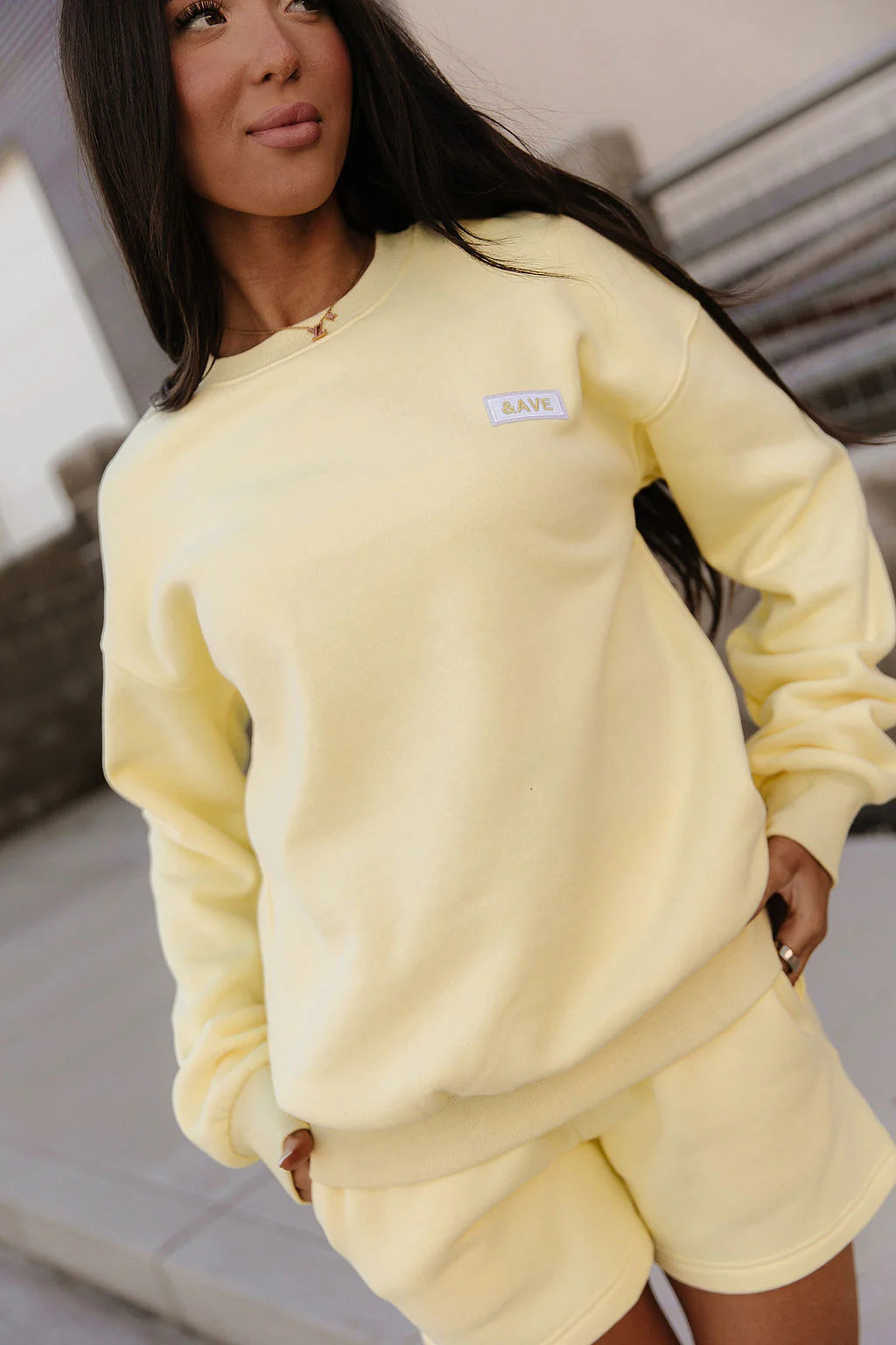 & Ave- Comfort Zone Pullover- Butter Yellow- L & 3XL left