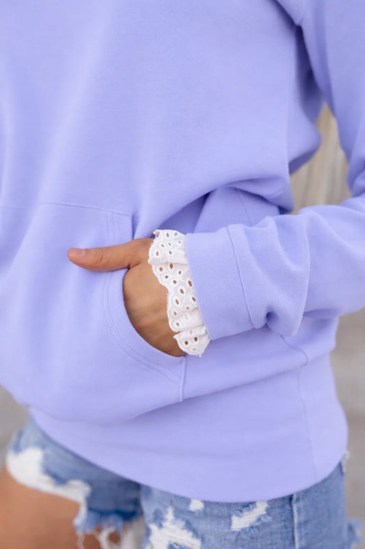 & Ave- Henley Hoody- Lavender Lace