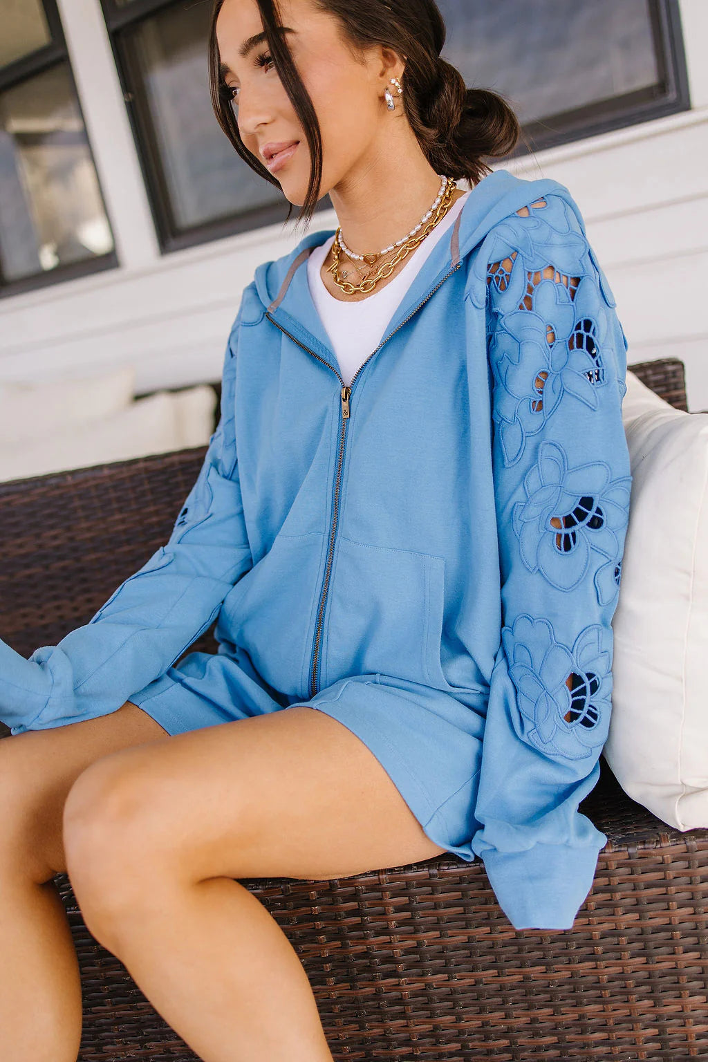 & Ave- University Hoody- Love Story- Blueberry