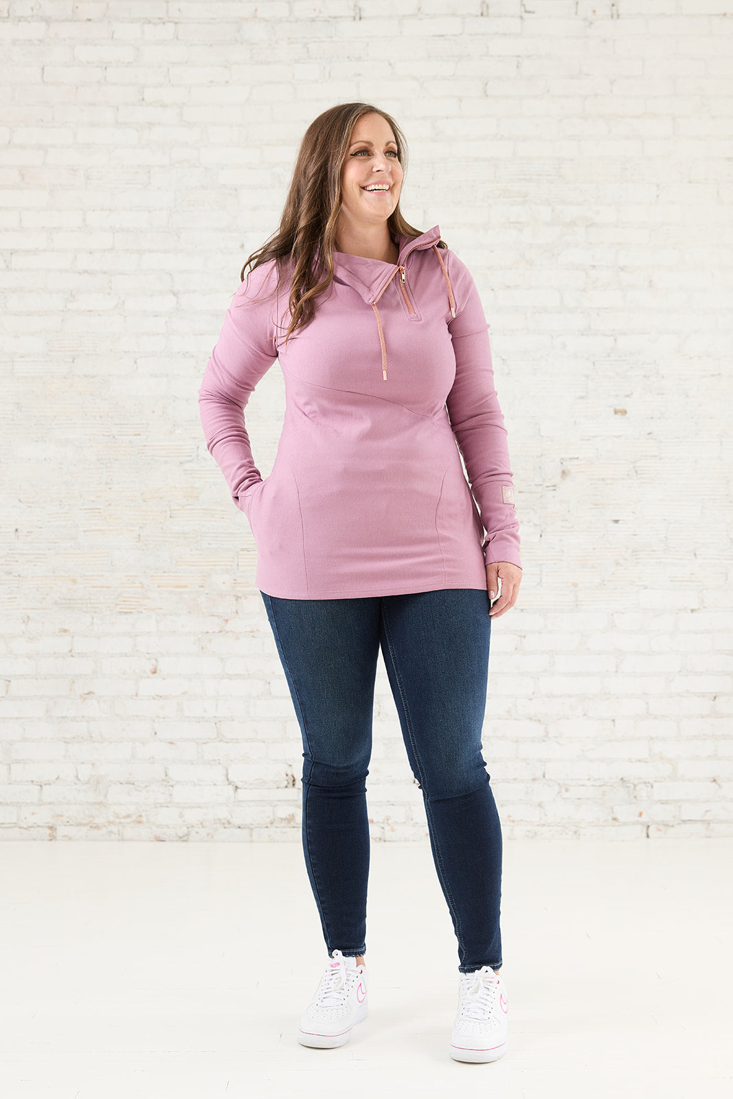 Pink Cement- 1/4 Zip- Ginger with Rose Gold