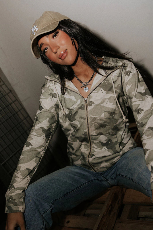 & Ave- FullZip Sweatshirt- Peek-A-Boo Camo
