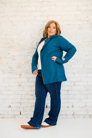 Pink Cement- Full Zip- Moroccan Blue with Rose Gold