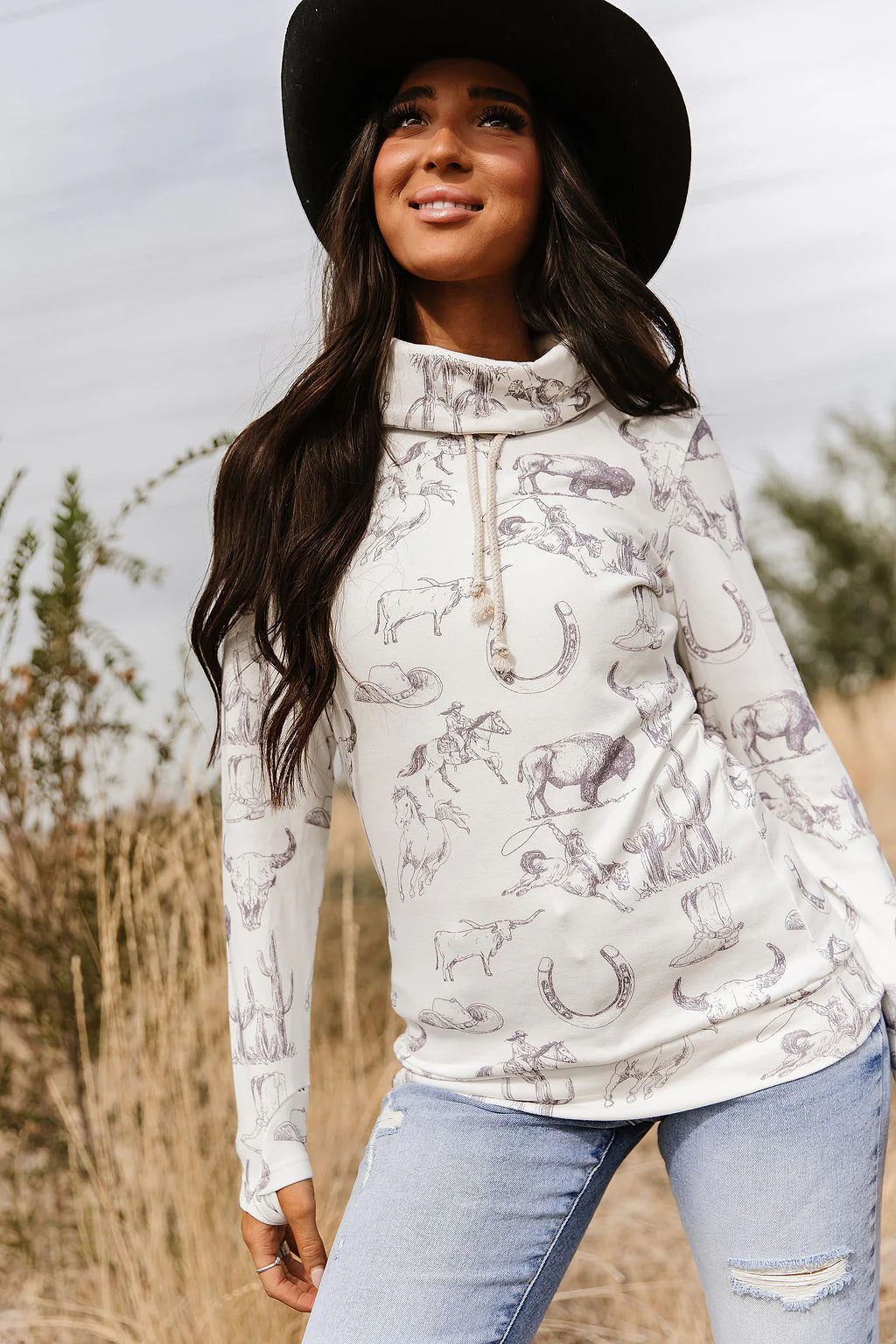 & Ave- Cowl Neck- Home on the Range