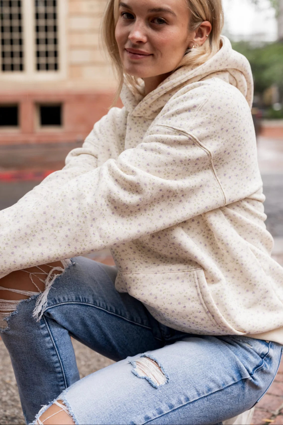 & Ave- Comfort Zone Hoody- Ditsy Darling