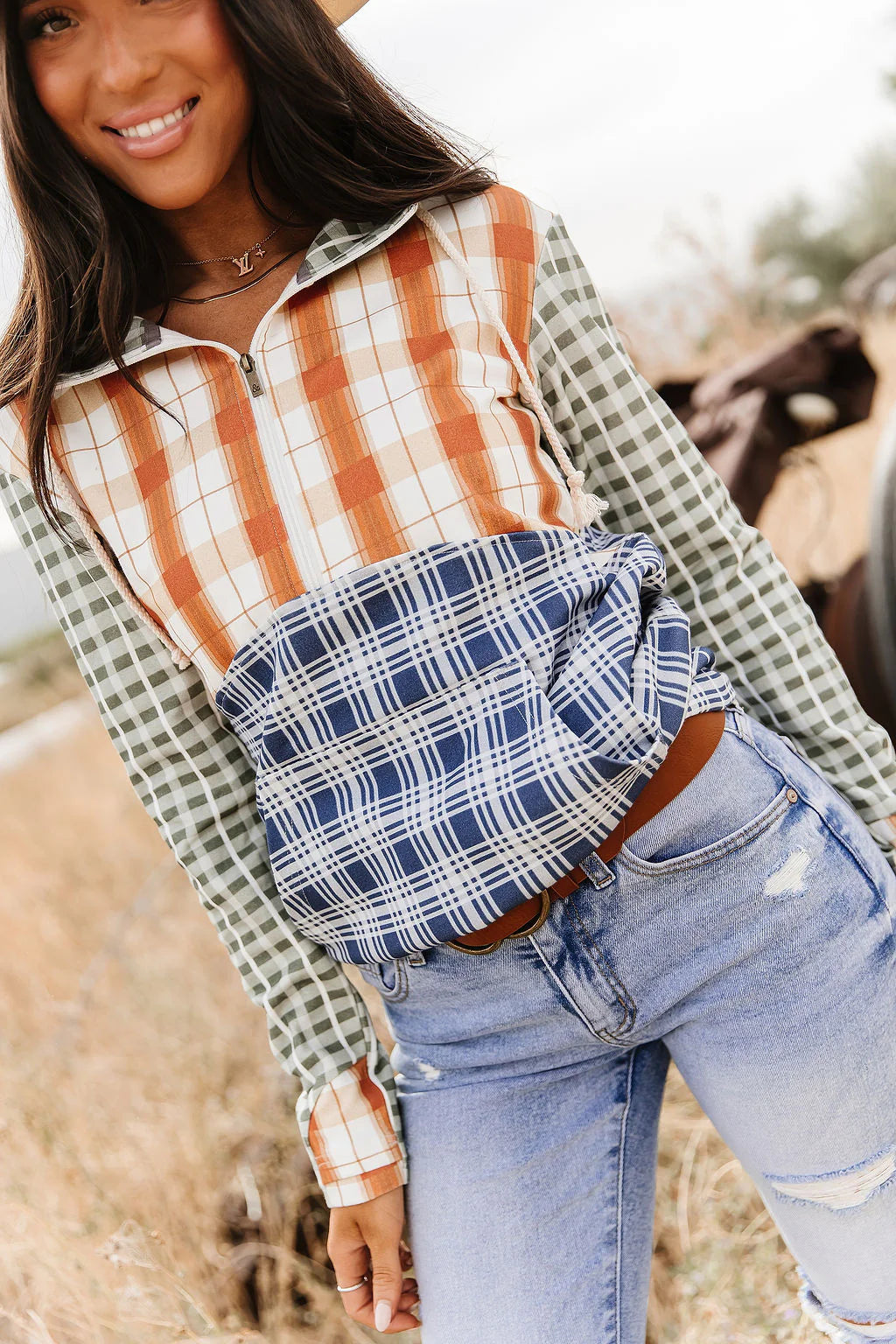 & Ave- HalfZip Sweatshirt- Cowpoke Cutie