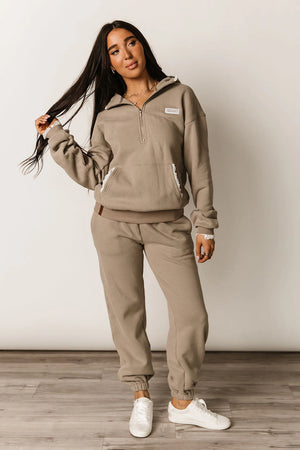 & Ave- Comfort Zone Joggers- Mocha Lace