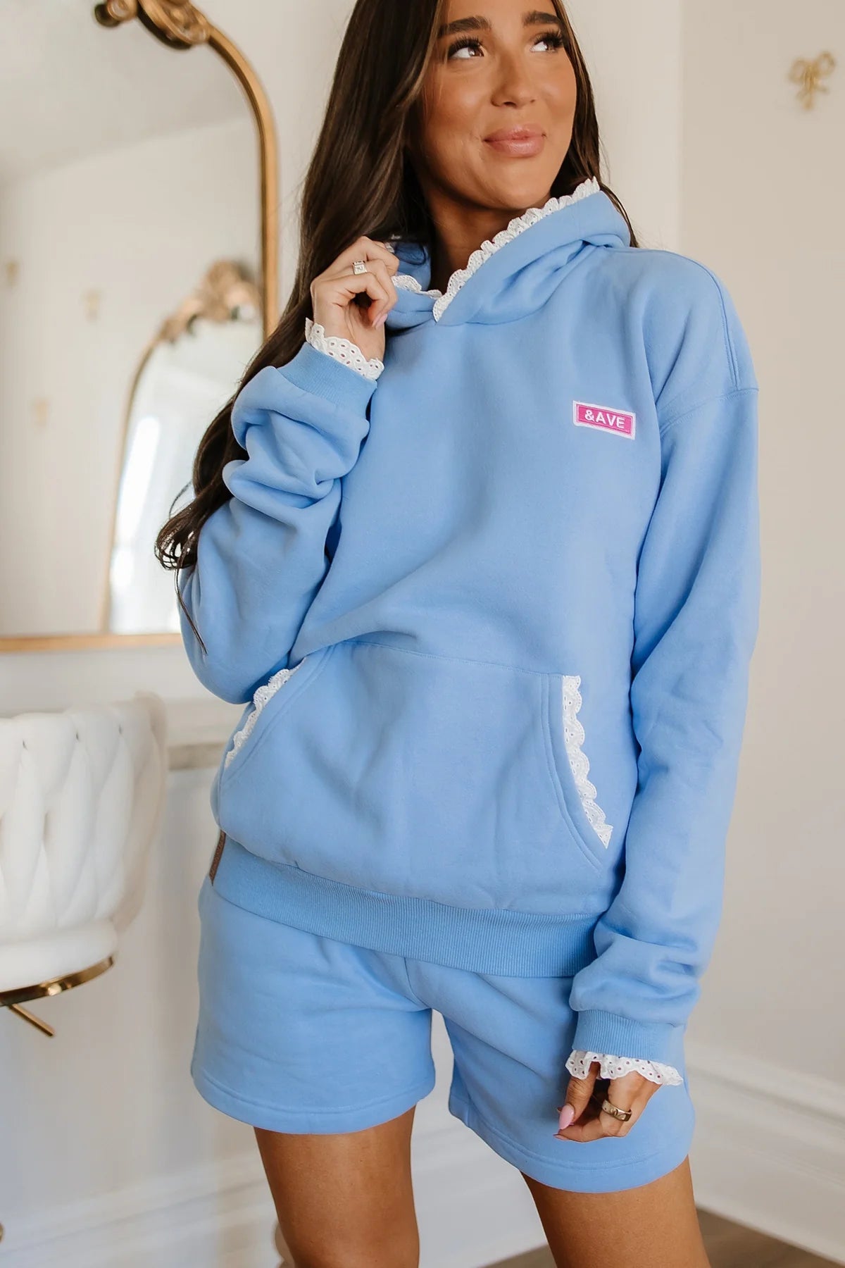 & Ave- Comfort Zone Hoody- Blue Lace